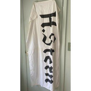 Vintage H Stern Bath Towel Beach Towel White Black Graphic Word